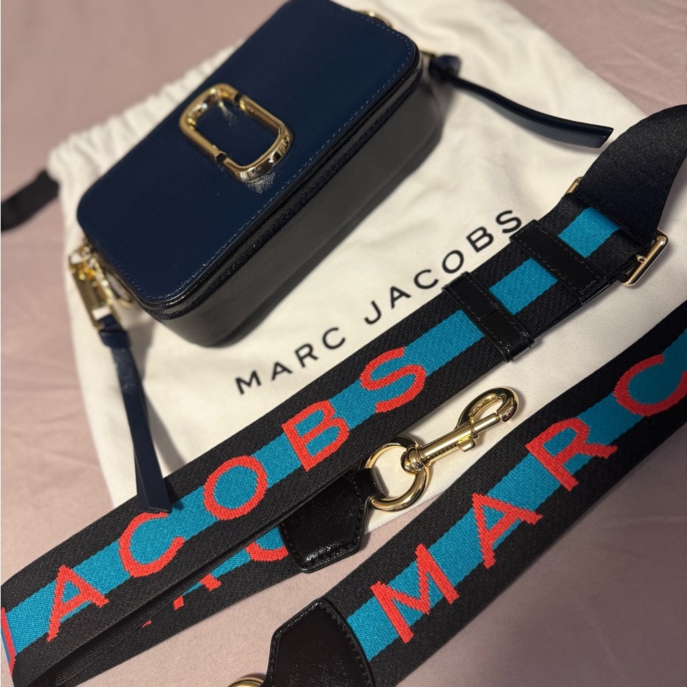 Marc Jacobs Black and Blue Crossbody with Red Accents